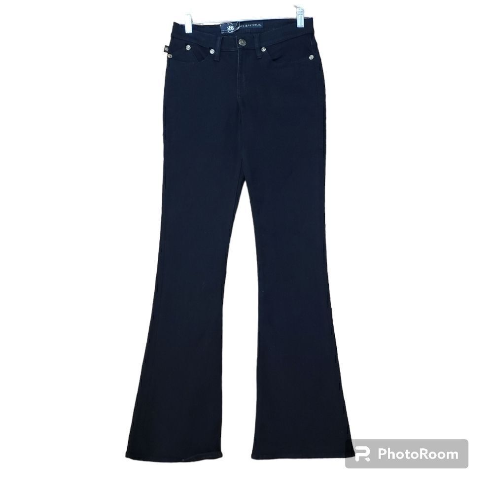 Rock & Republic Women's Jeans Boot cut Dark Wash Stretchy Bling Pockets Sz 6 - Picture 1 of 14